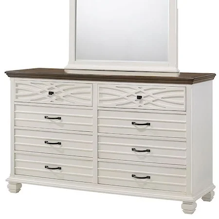 Rustic Casual Dresser with Two-Tone Finish